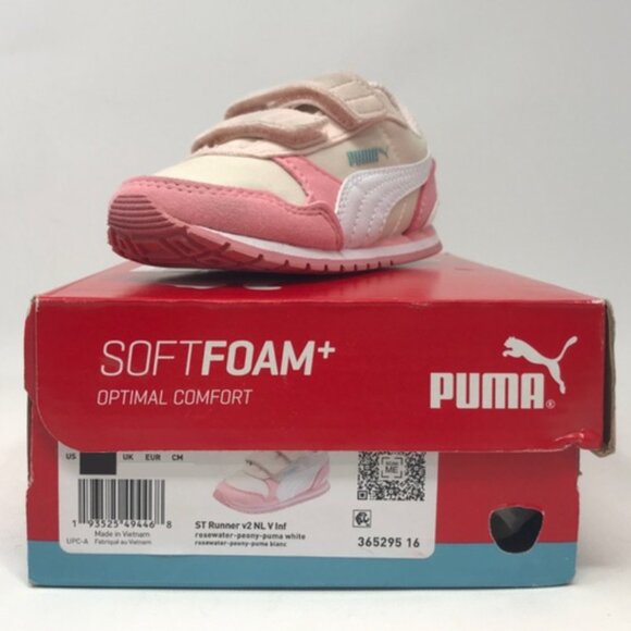 Puma ST Runner V2 NL V Sneaker, Infant Girl's Size 6C - Rosewater, Peony, White - Picture 1 of 9